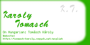 karoly tomasch business card