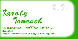 karoly tomasch business card